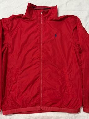 Polo by Ralph Lauren Red Windbreaker Jacket with Navy Pony